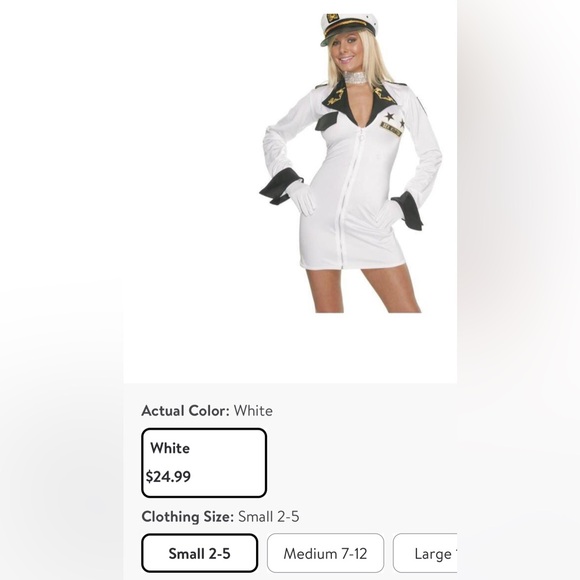 Hollywood Style Costumes. Woman’s S/M SAILOR DRESS/COSTUME Front Zip - Picture 2 of 8